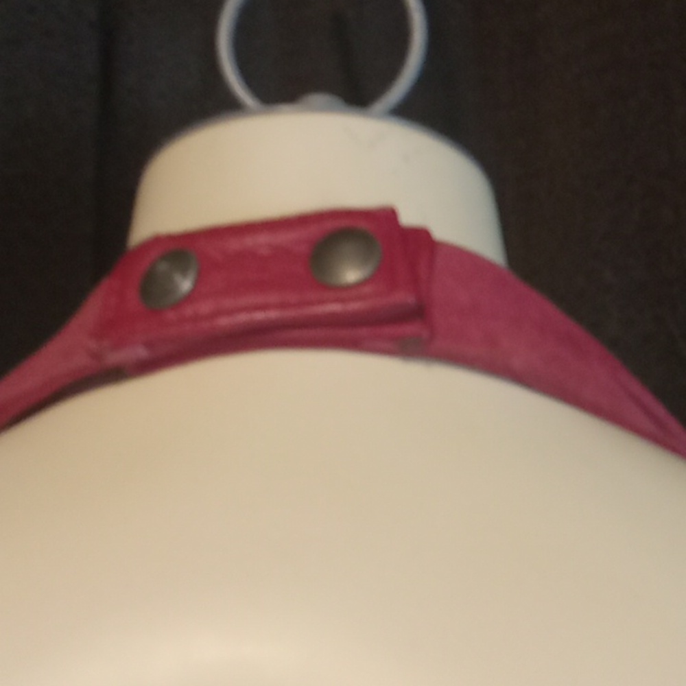 VINTAGE 80's Magenta Leather /Suede Dress - Picture 7 of 13